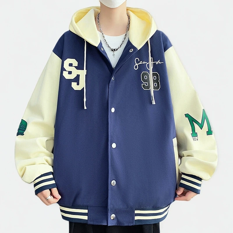 稻草人潮流宽松卫衣男装外套青少年学生大童休闲韩版夹克棒球服