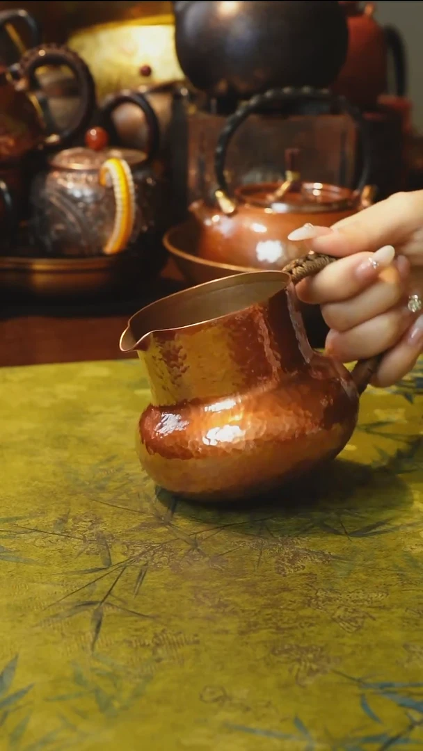 纯紫铜新款烤色公道杯