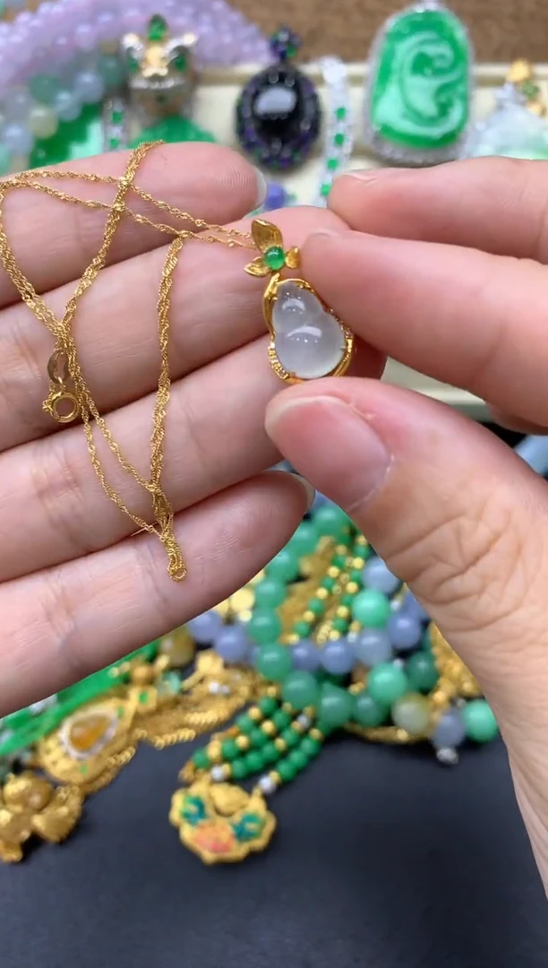 【闪购商品】翡翠颈饰18K金镶嵌411-中国好珍宝