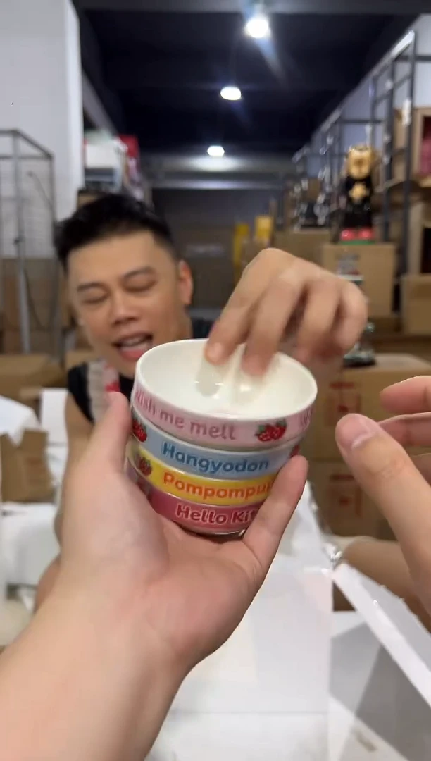 瓷片小号三利鸥甜品小碗4件套