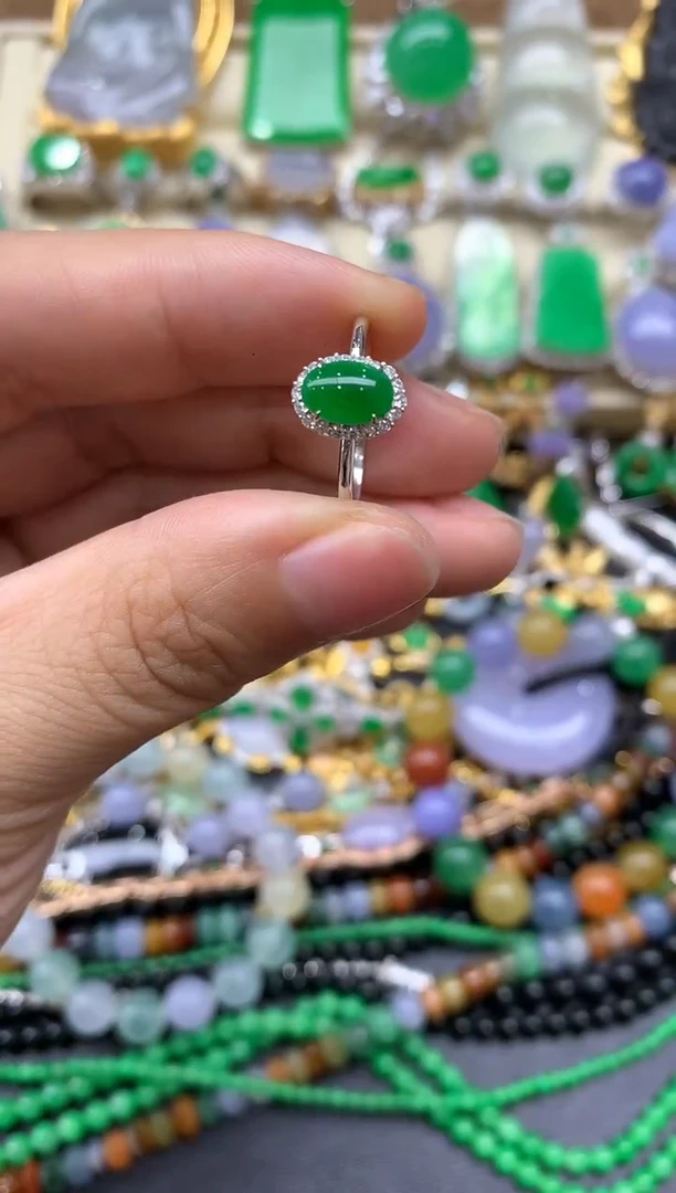 【闪购商品】翡翠戒指18K金镶嵌455-中国好珍宝