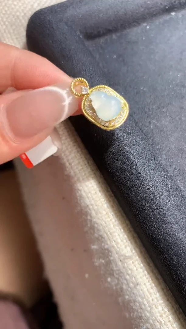 翡翠银S925镶嵌吊坠(不含链)【挽石珠宝】葫芦