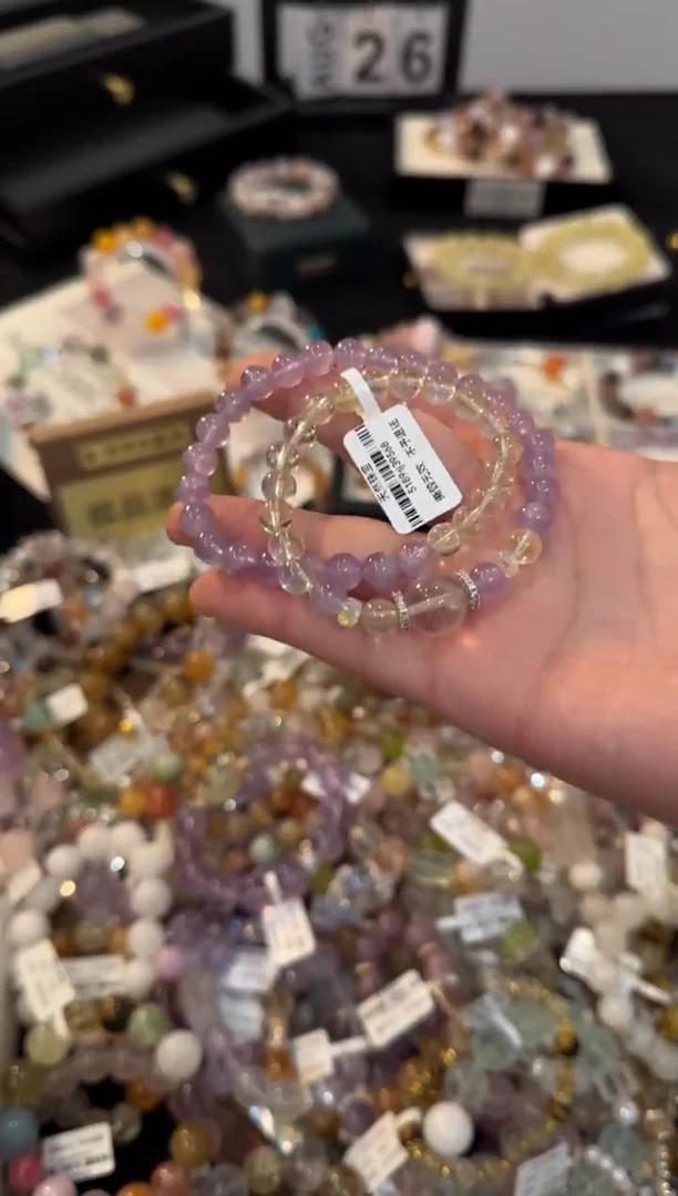 合金手链水晶紫黄x2155