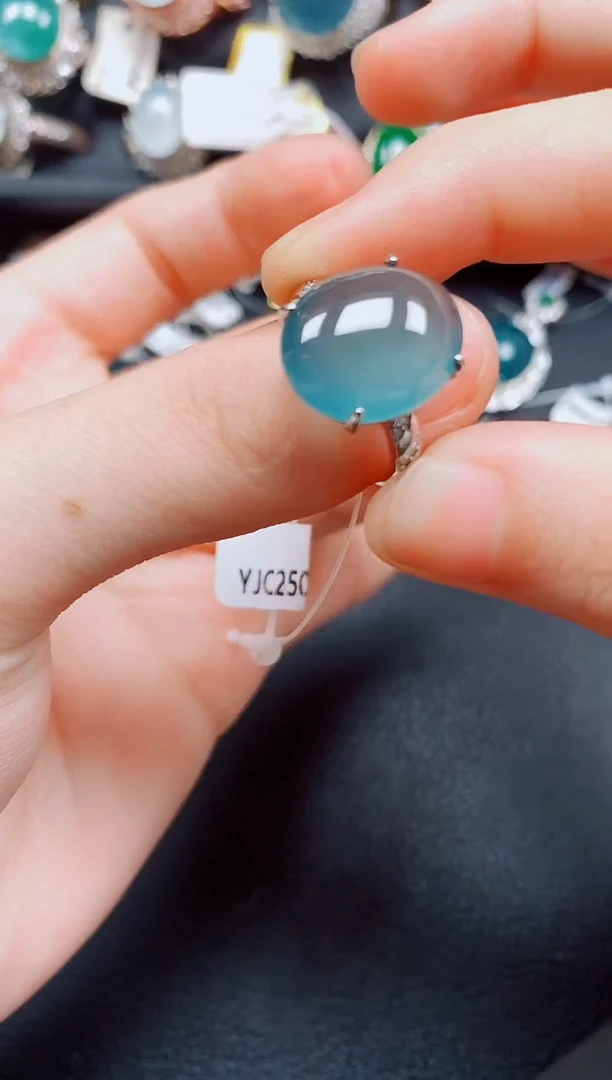 银S925镶嵌戒指翡翠翡翠