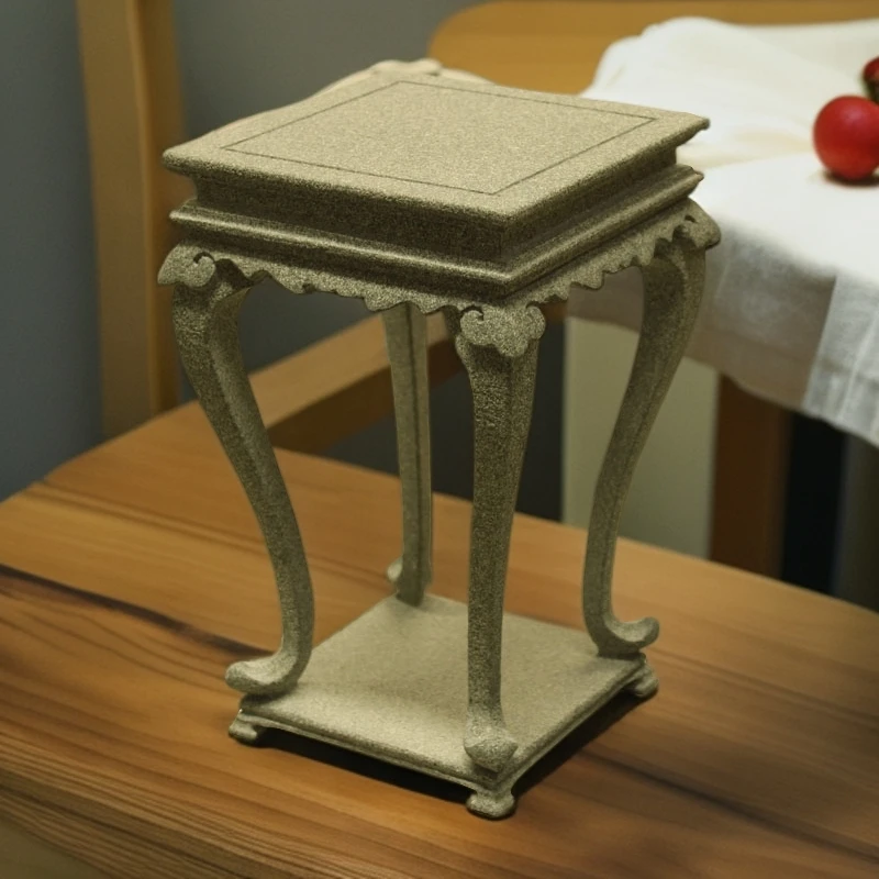 正方形石花几盆景架青石花架石头花台多款天然案盆托底座花器可选