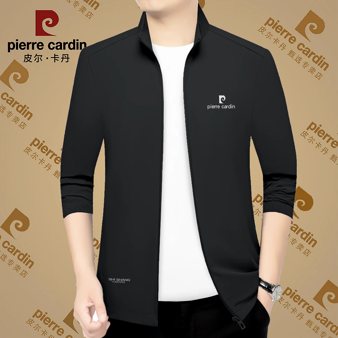 正品皮尔卡丹夏季超薄男士防晒夹克商场同款冰丝立领透气外套男装