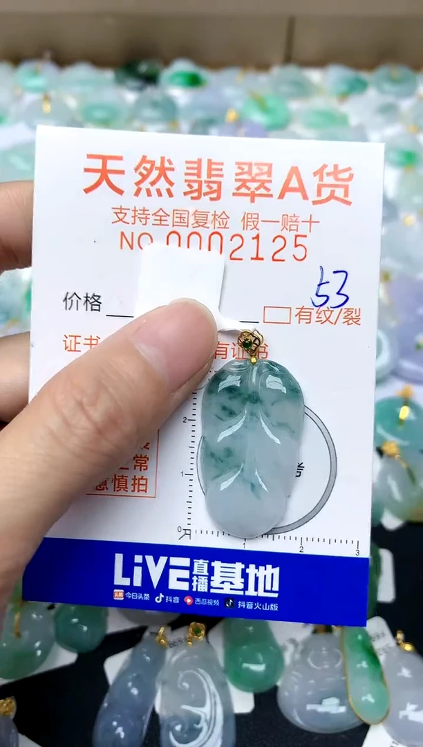 【闪购商品】翡翠颈饰18K金镶嵌53天然A货翡翠