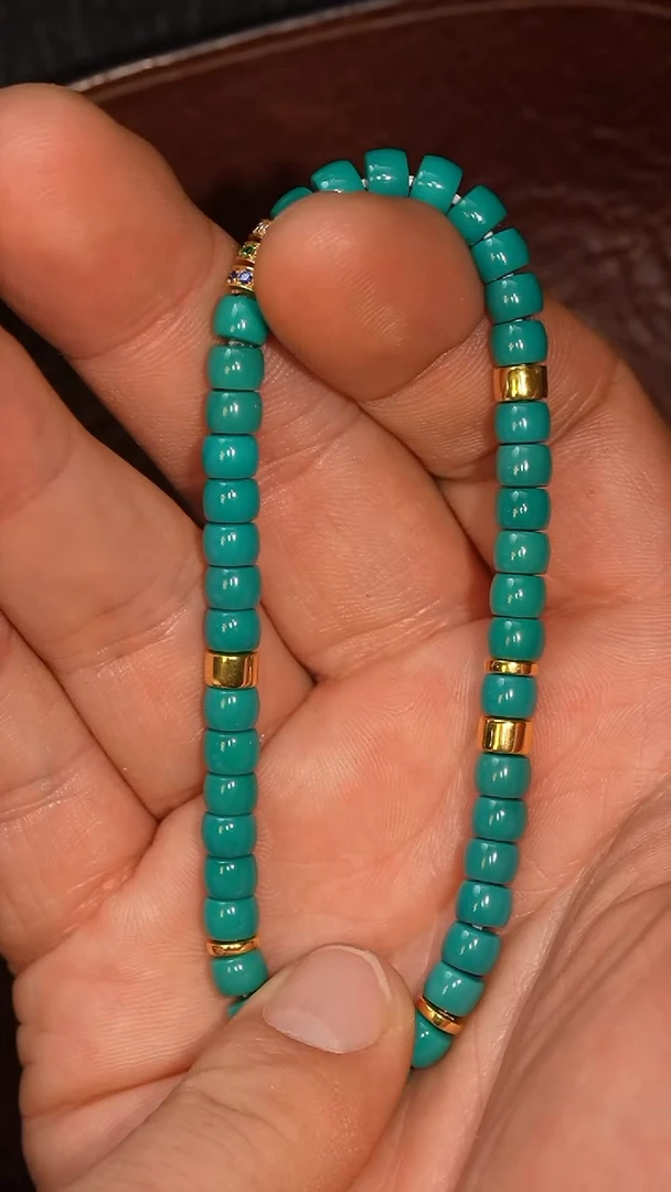 未镶嵌绿松石套链冲赛康胡子哥，DIY一105
