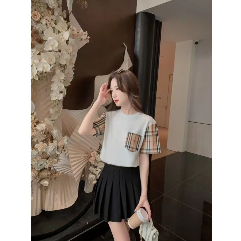 Mexican/稻草人纯棉短袖男友风圆领T恤气质男女同款短袖上衣夏季