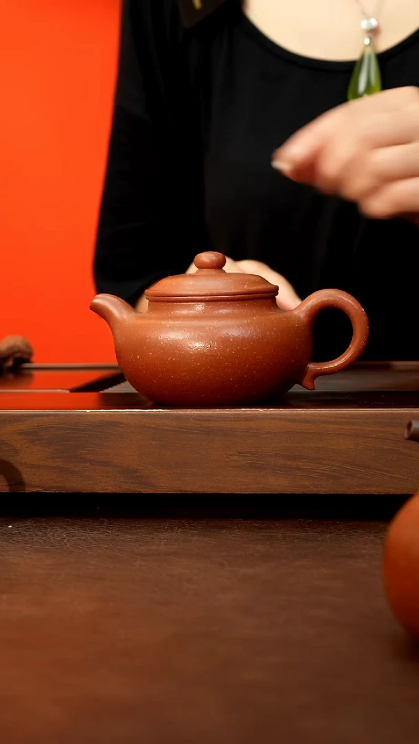 茶壶紫砂红降坡全手仿古
