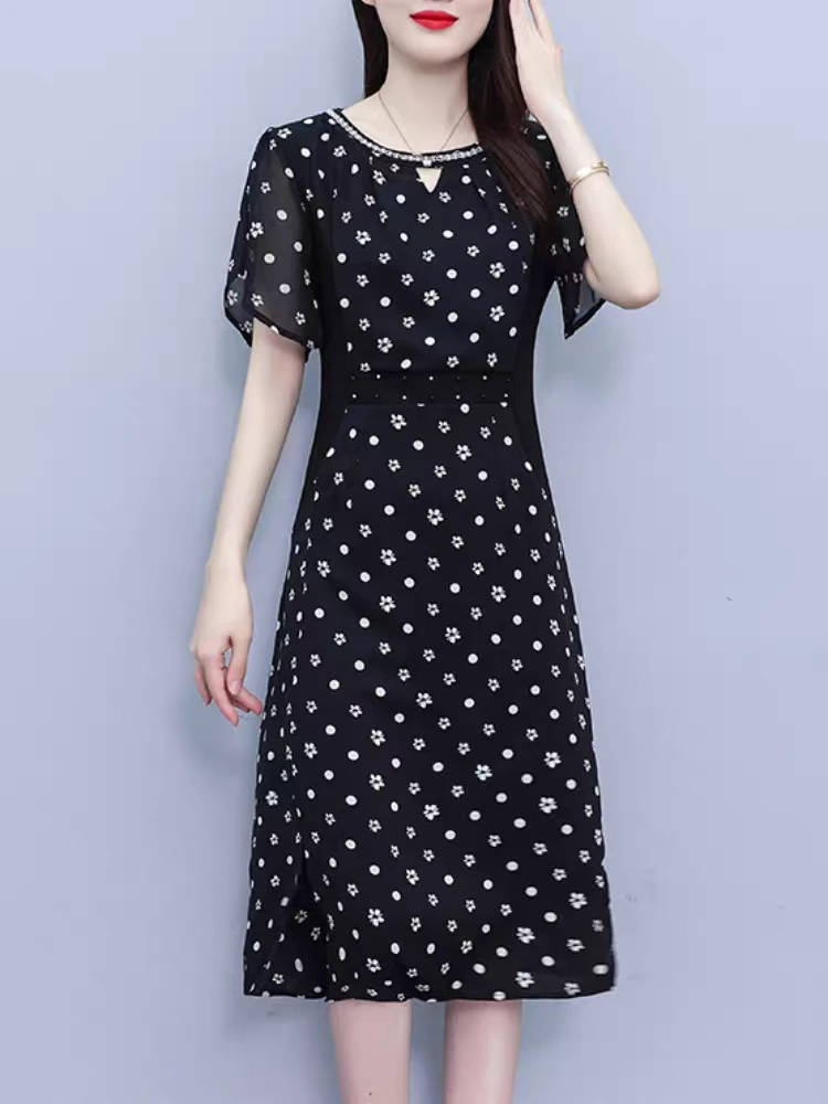 【SY306】碎花连衣裙女2025夏季新款时尚宽松遮肚修身显瘦气质裙子