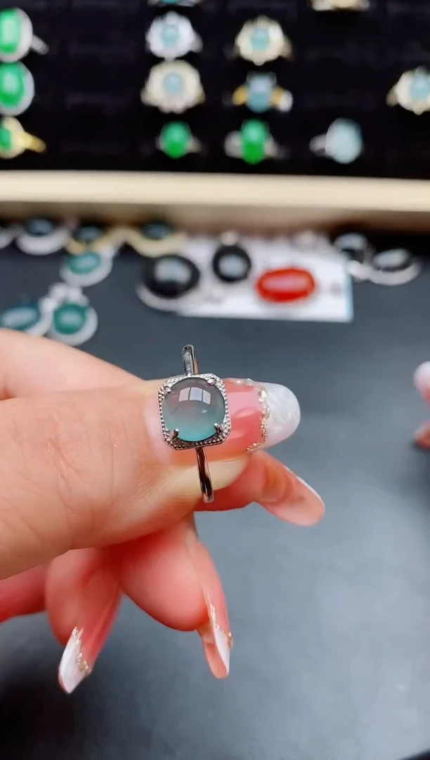 【闪购商品】翡翠戒指银S925镶嵌508050