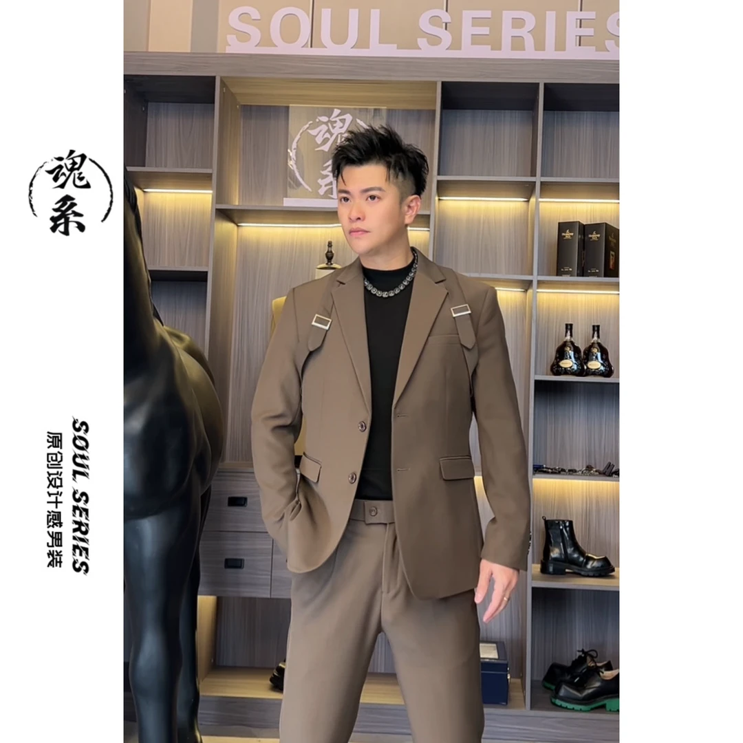 [魂系]2025年春季单西织带式商务设计感修身-Q1单件西装