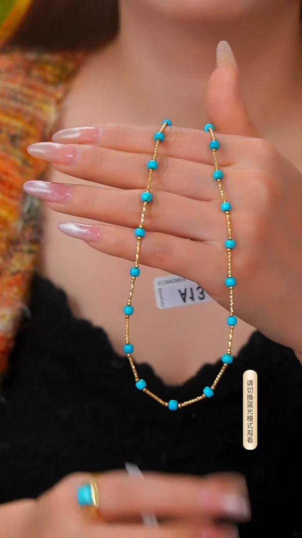 银S925镶嵌绿松石项链多样性发货一件