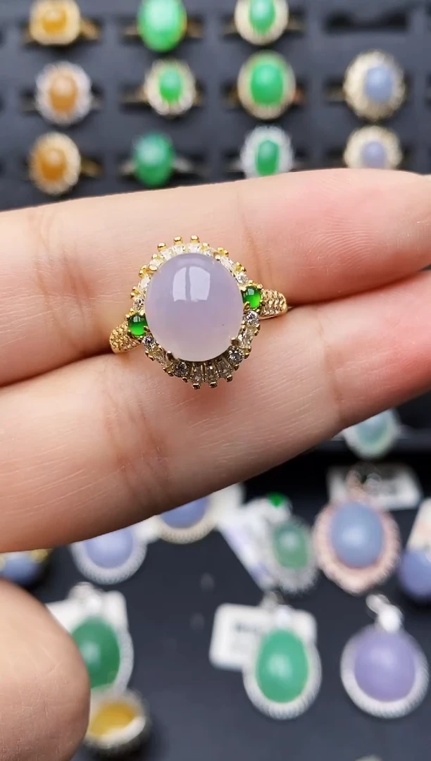 银S925镶嵌戒指翡翠3205