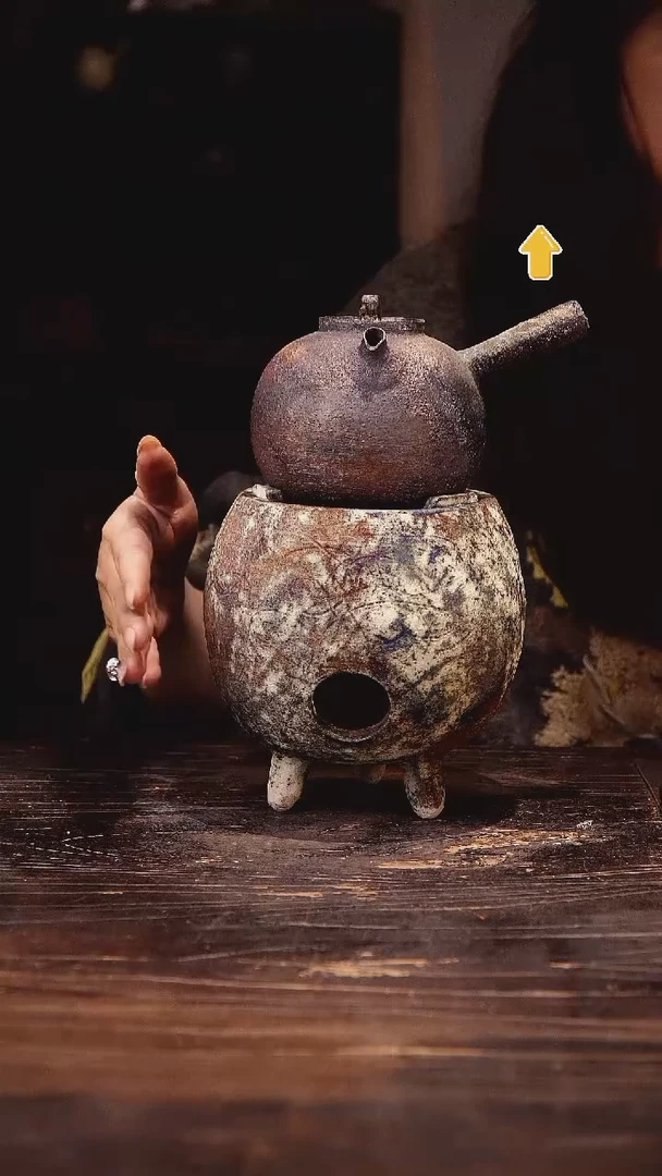 纯手工柴烧福地龙侧把加三足龙蛋炉