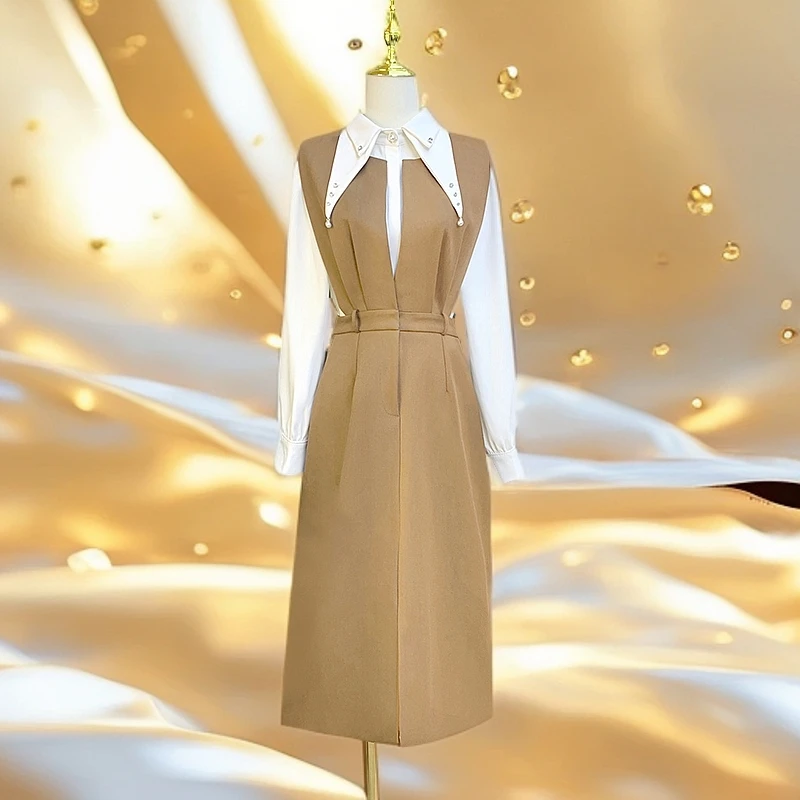 时尚百搭气质马甲背心连衣裙OH裙子VSE12137