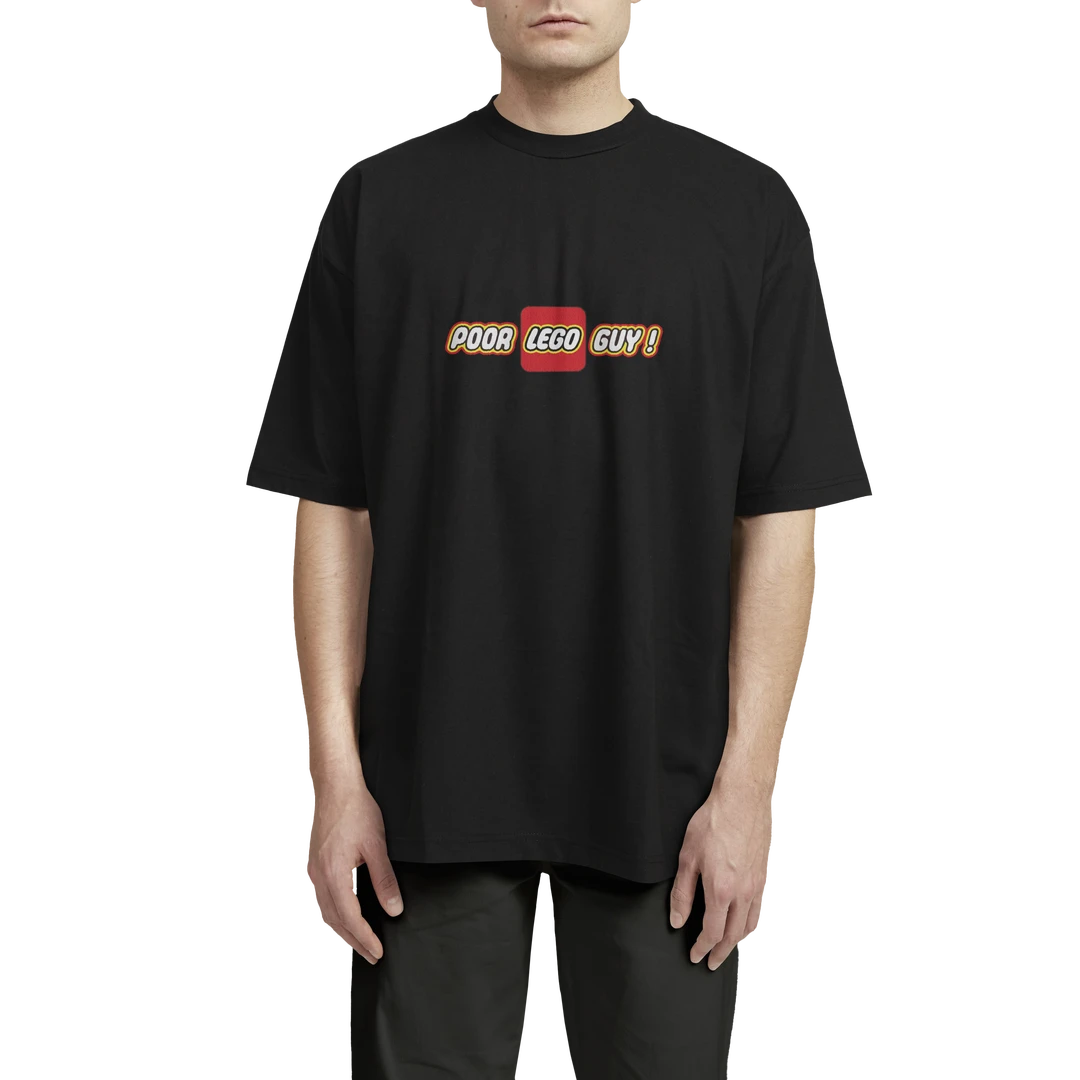 POOR LEGO GUY/文创T恤/男女同款/四季/通勤/260克纯棉/圆领宽松