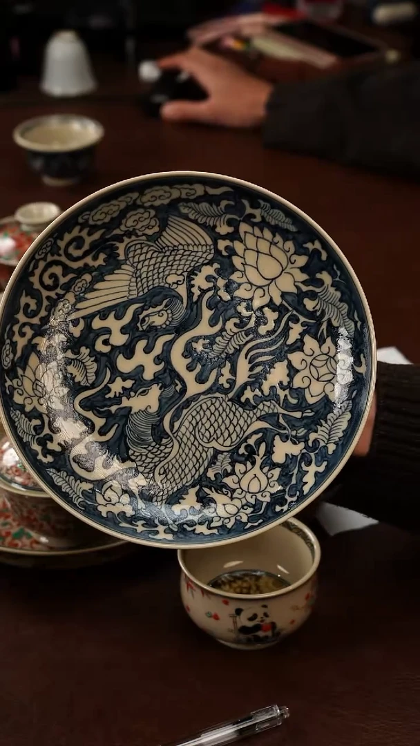 景德镇瓷器，青花瓷手绘茶具~