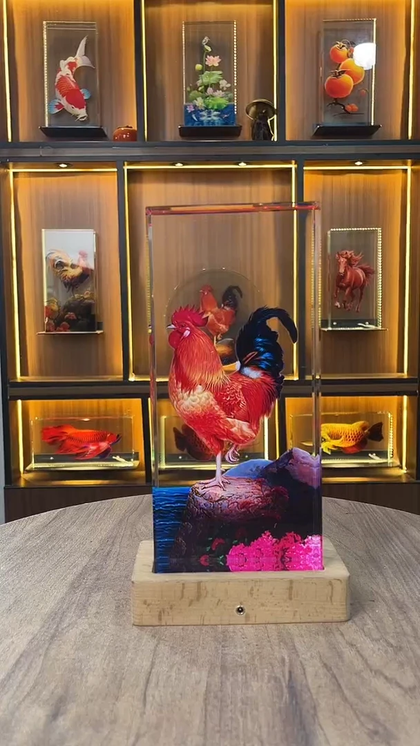 人造水晶用****424/11/5红公鸡+底座