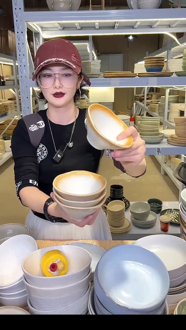 瓷259外贸尾货高温釉下彩陶瓷餐具默认微瑕