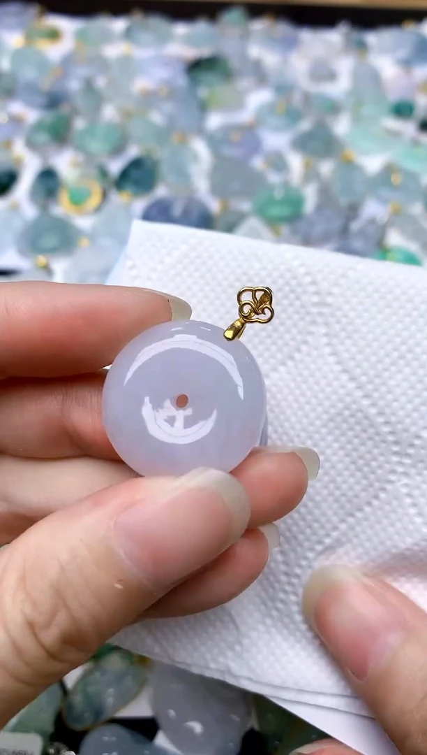 颈饰银S925镶嵌翡翠天然A货翡翠