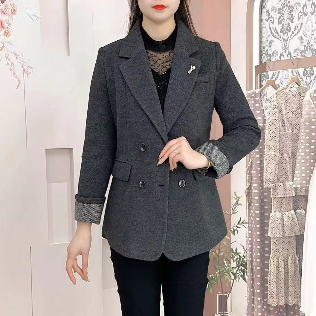 【娜魅女装】早春新款加密气质洋气显瘦精致韩版纯色时尚外套