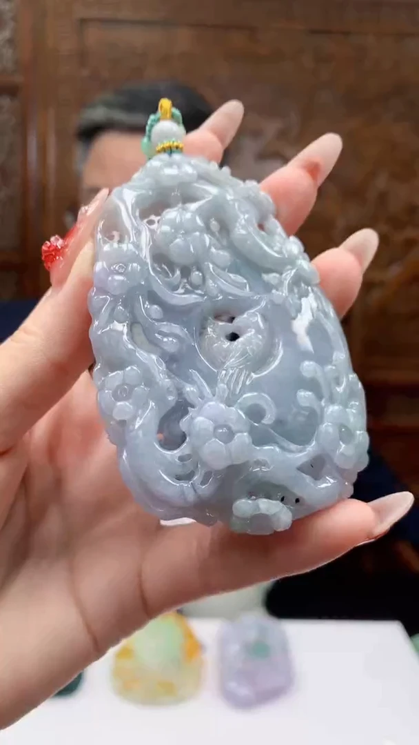 【闪购商品】定制翡翠未镶嵌1072y-毛货挂件71