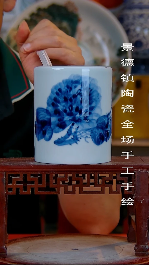 摆件手景德镇陶瓷 全场手工绘