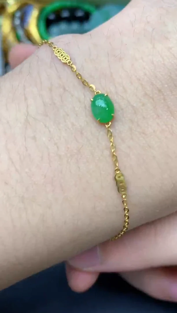 18K金镶嵌手链翡翠184 -中国好珍宝
