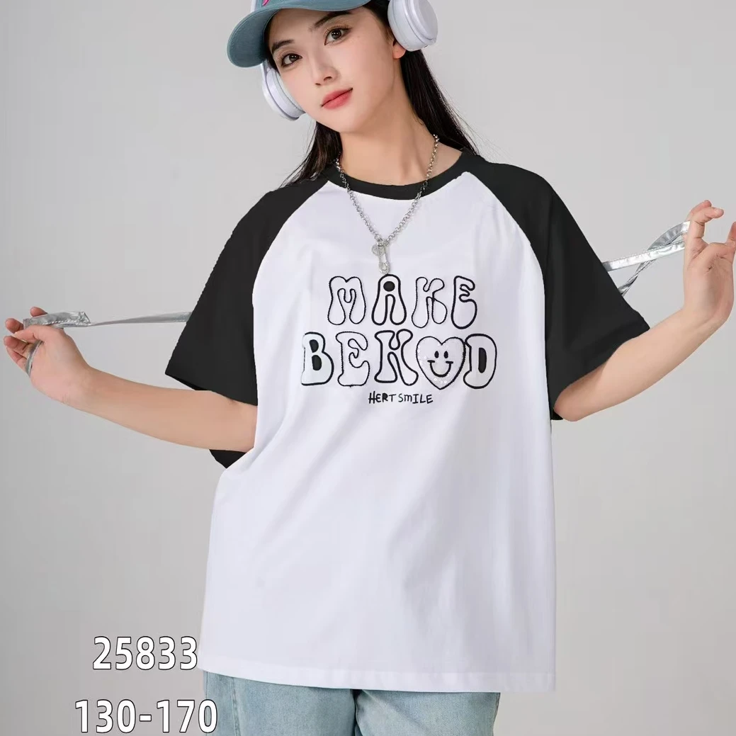 【万多童装】25833女童中大童短袖夏季棉感可爱风