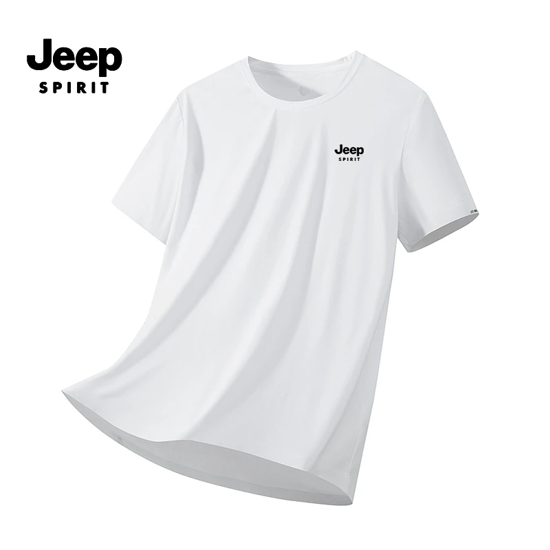 JEEPSPIRIT吉普夏季T恤速干透气冰丝薄款弹力透气情侣速干短袖