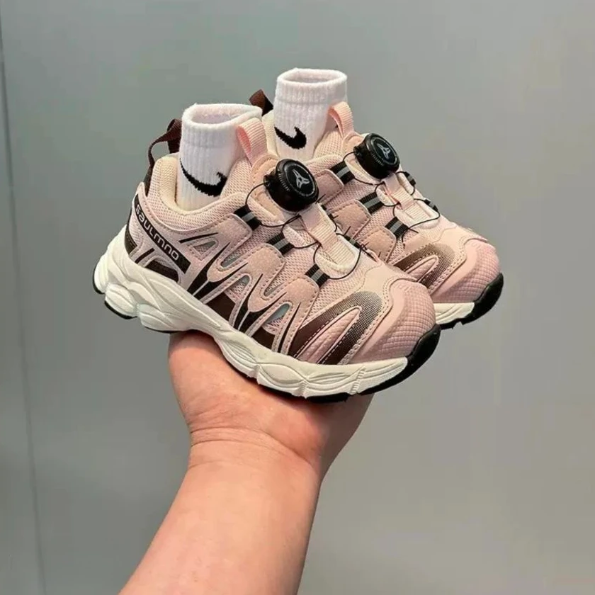 ABC 加绒女童运动鞋秋冬新款儿童旋转扣轻便老爹鞋男童跑步鞋子潮