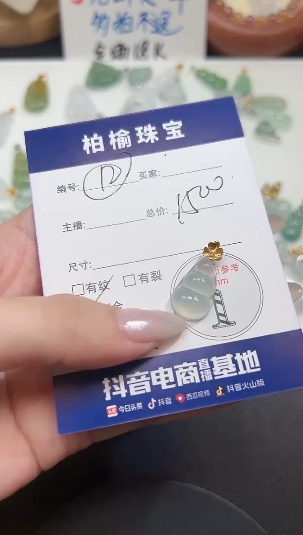 颈饰18K金镶嵌翡翠L****A12豆子