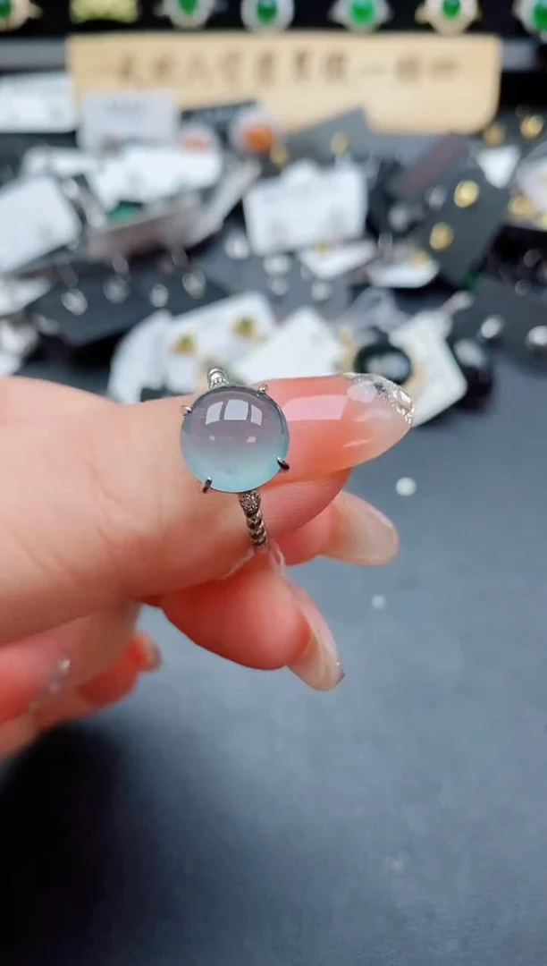 银S925镶嵌戒指翡翠580