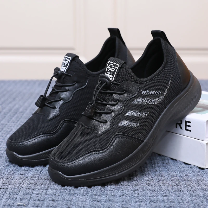 男鞋上班久站不累脚软底工作鞋男款耐脏防滑透气春秋款厨房防滑鞋