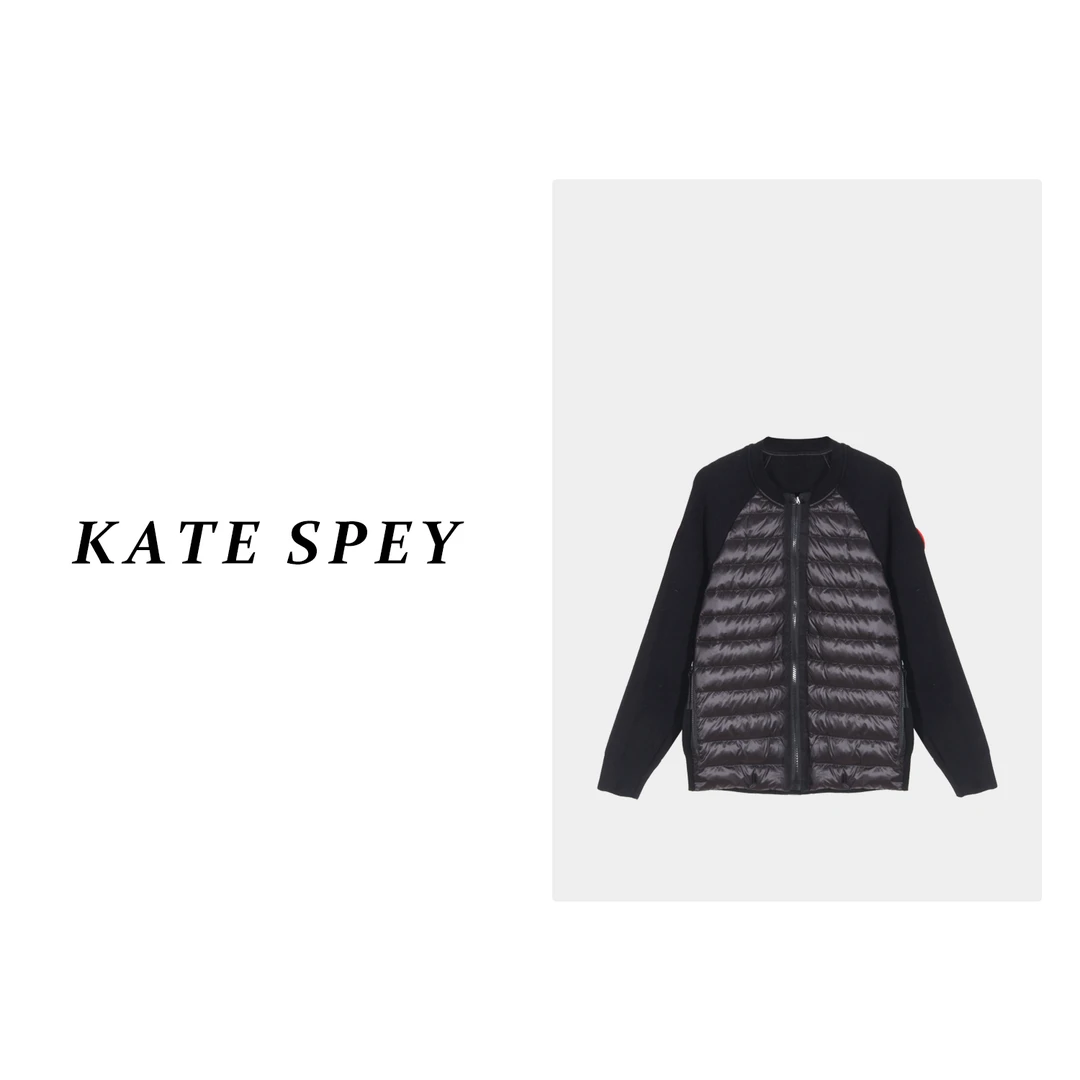 凯特丝蓓1361#两色休闲时尚短款秋冬保暖拼接开衫外套