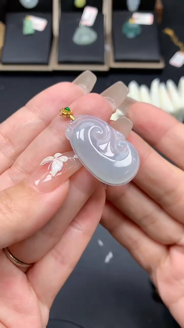 【闪购商品】翡翠吊坠(不含链)18K金镶嵌MS151220