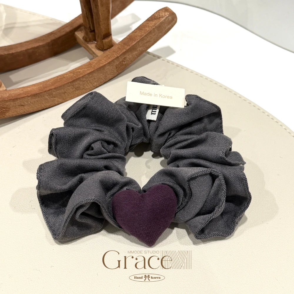 「南韩系列-褶皱爱心」韩国25秋冬百搭发绳发圈肠圈丸子头