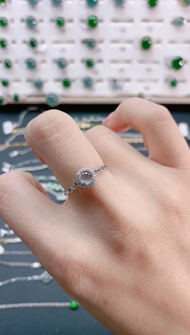 【闪购商品】翡翠戒指银S925镶嵌天然翡翠