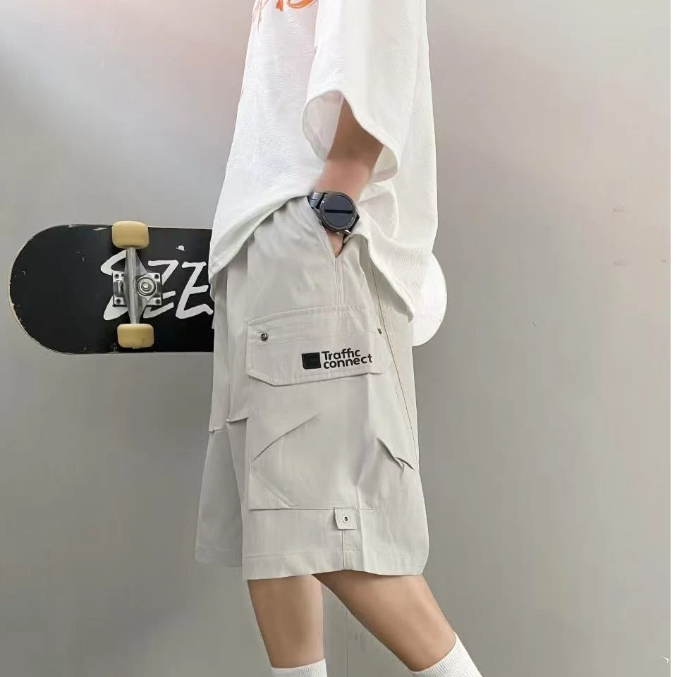 5202灰色青少年时尚潮流休闲五分裤