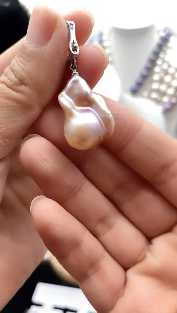 颈饰钛钢淡水珍珠8