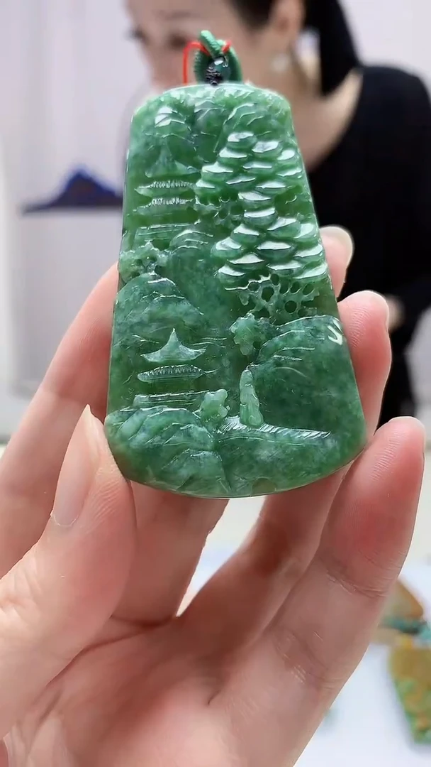 定制翡翠未镶嵌4852zm-毛货挂件46山水