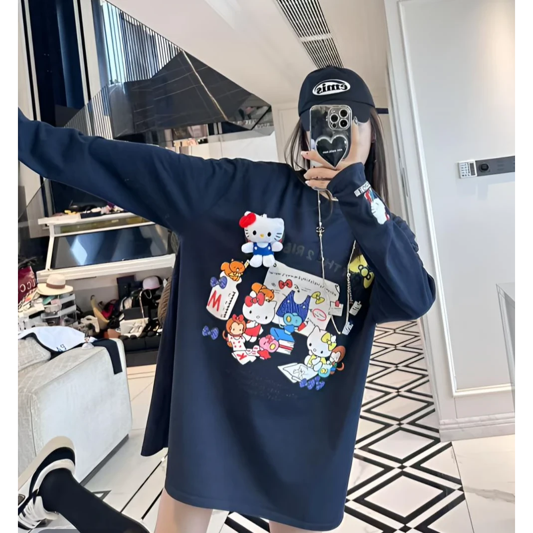 胖珊家、大码立体玩偶卡通印花刺绣长袖T桖1595