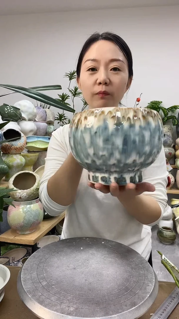 9.6陶瓷花盆直播链接高.   14   口16