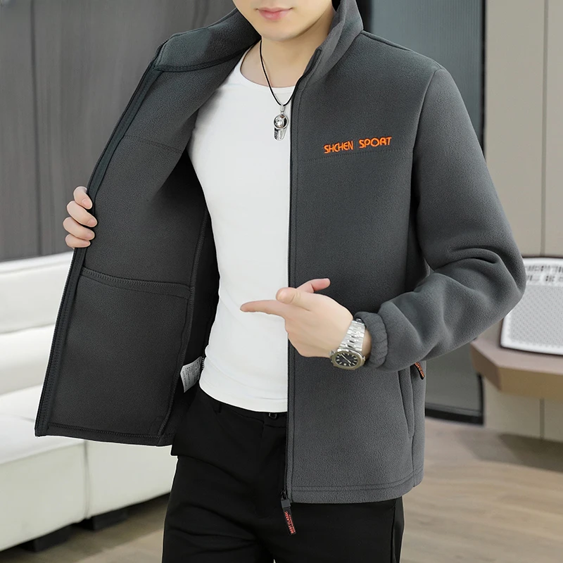 费比萨彻摇粒绒外套男士春秋季保暖双面绒抓绒衣男装新款休闲夹克