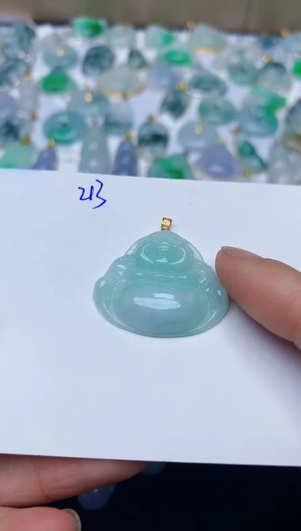 【闪购商品】翡翠颈饰18K金镶嵌天然翡翠A货