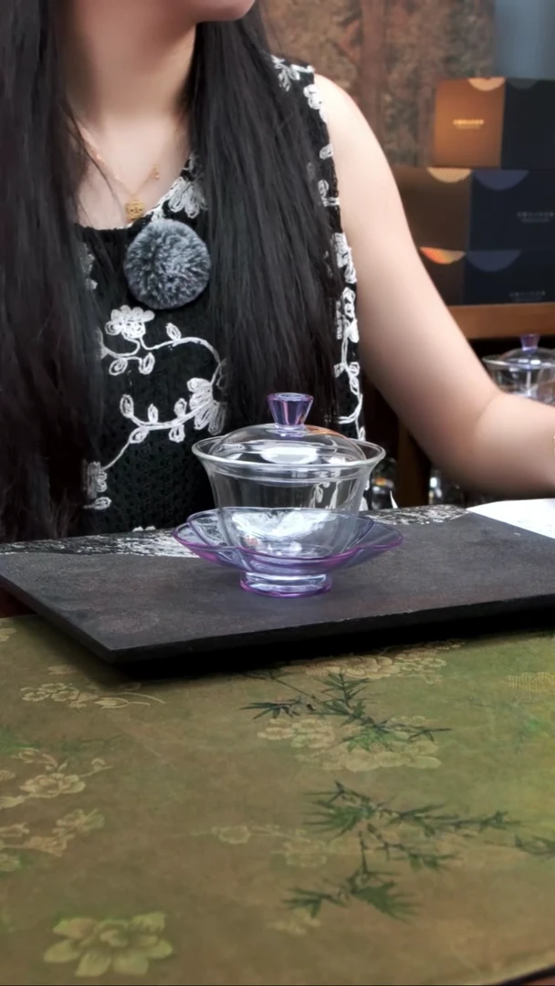 禾器 咏荷盖碗 浅紫色