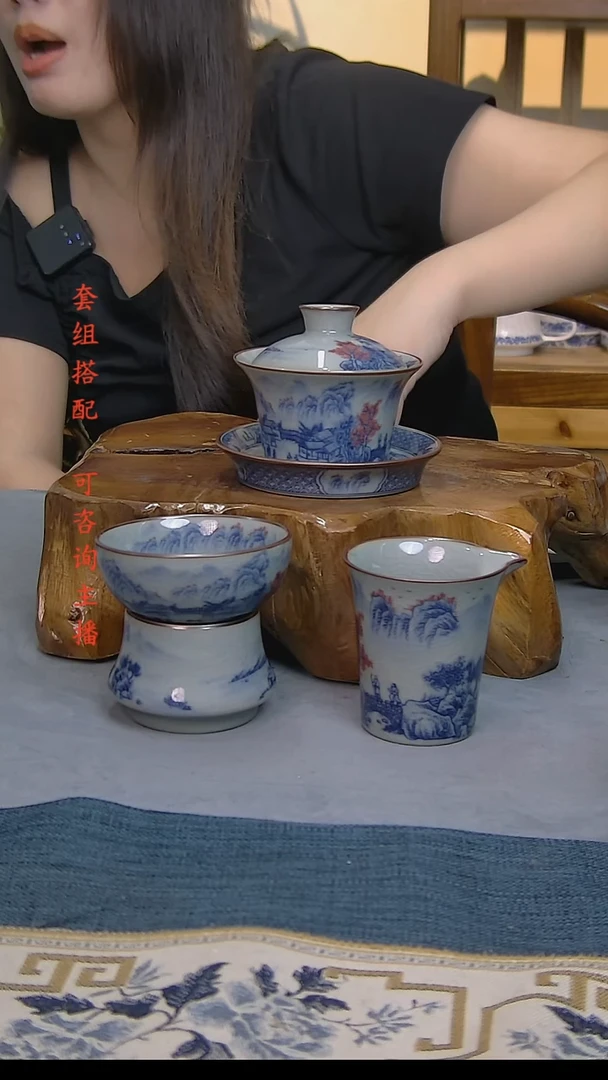 简装家用款3件套 老陶泥开片纹陶瓷茶具