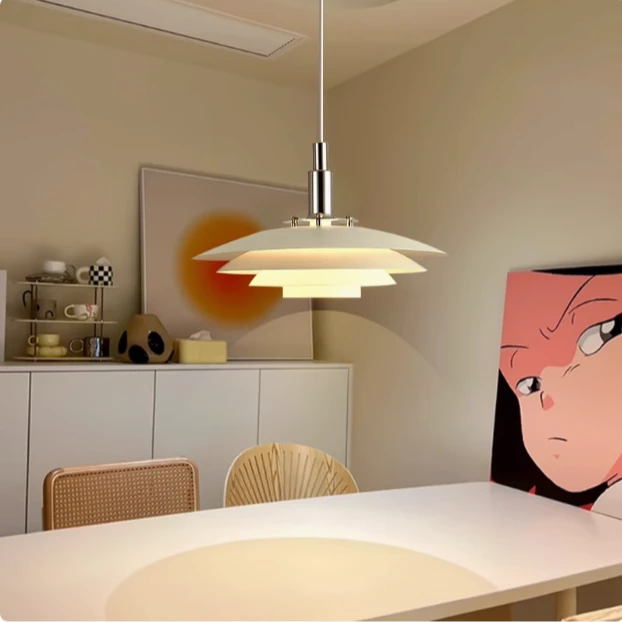 丹麦ph5餐厅吊灯北欧全光谱护眼灯吧台飞碟吊灯侘寂风极简艺术灯